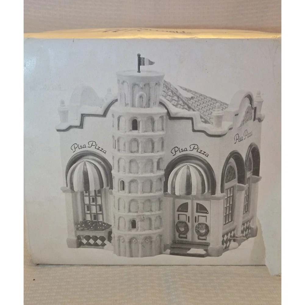 Snow Village Department 56 Pisa Pizza With Box 1995 *Light Not Included *READ